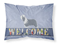 Bearded Collie Welcome Standard Pillowcase Lightweight Super Soft Easy Care Decorative Artwork Pillowcase, Standard