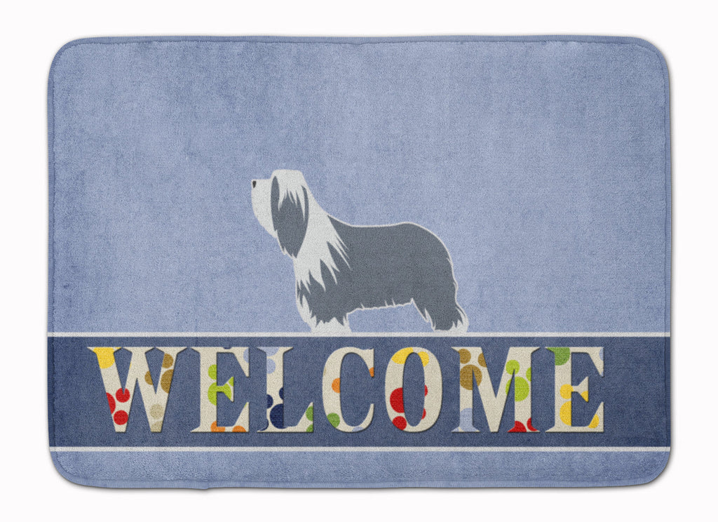 Bearded Collie Welcome Memory Foam Kitchen Mat Machine Washable Anti-Fatigue Cushion Comfort Bath or Kitchen Rug