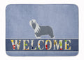 Bearded Collie Welcome Memory Foam Kitchen Mat Machine Washable Anti-Fatigue Cushion Comfort Bath or Kitchen Rug