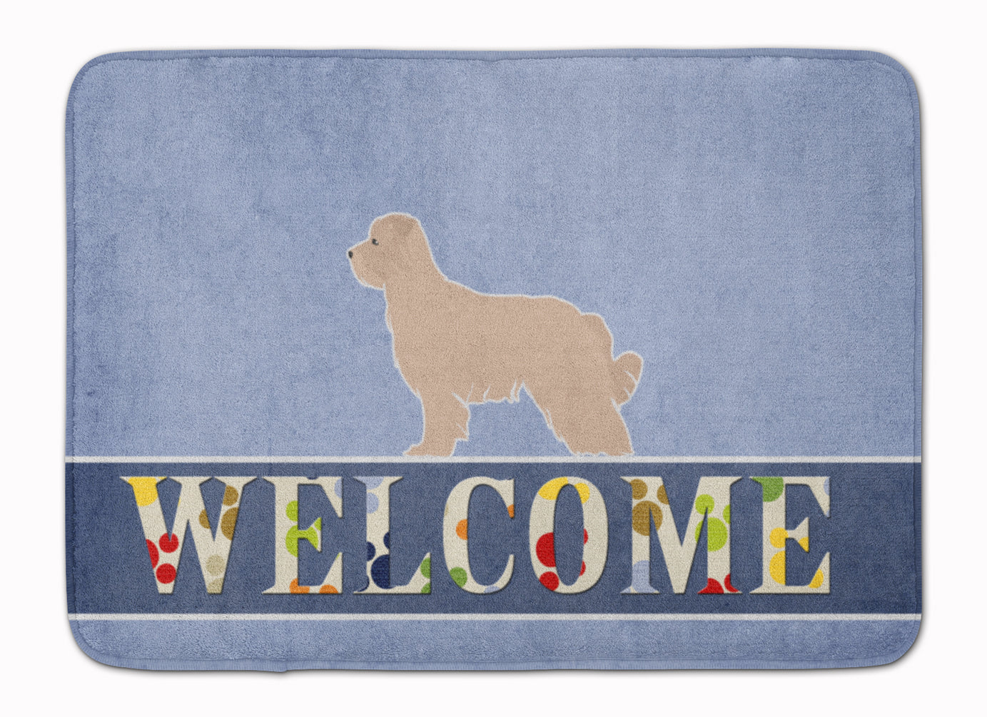 Pyrenean Shepherd Welcome Memory Foam Kitchen Mat Machine Washable Anti-Fatigue Cushion Comfort Bath or Kitchen Rug