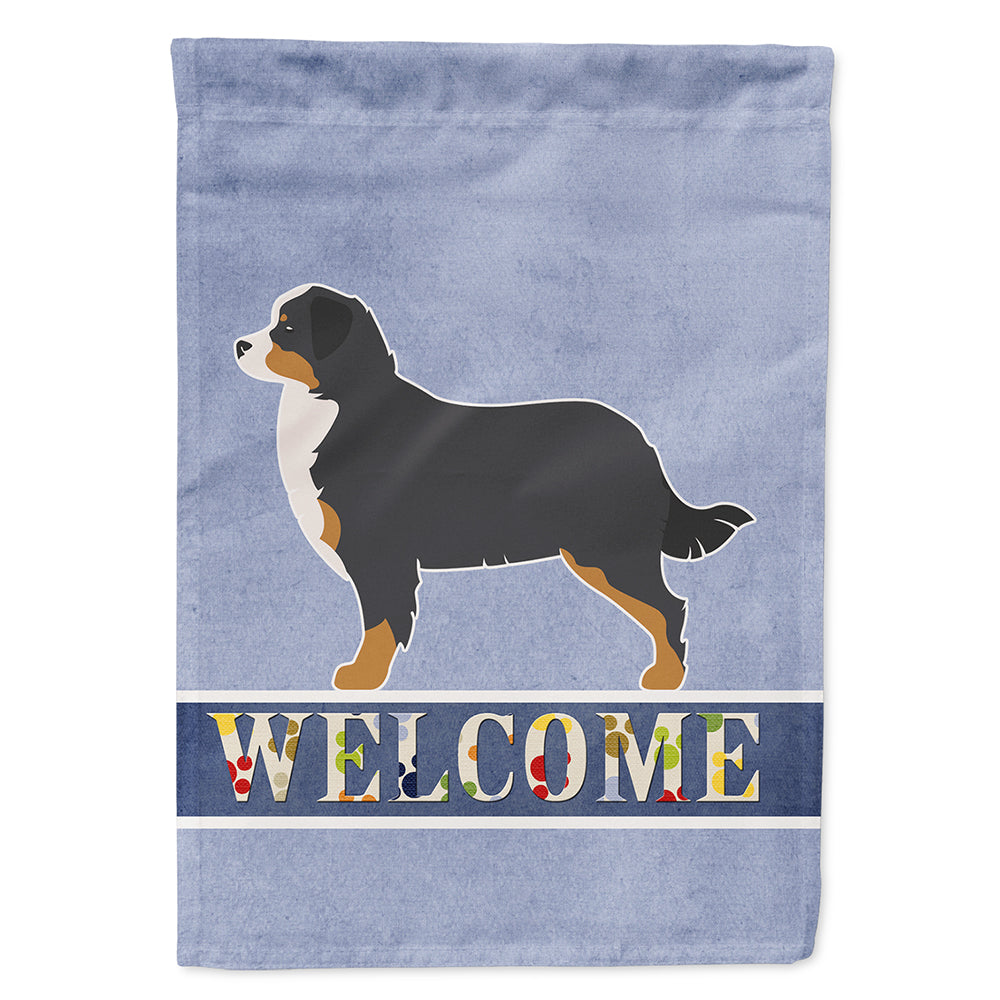 Bernese Mountain Dog Welcome House Flag 28x40 Porch Sleeve Pole Decorative Outside Yard Banner Artwork Wall Hanging, Polyester