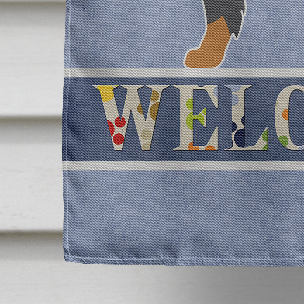 Bernese Mountain Dog Welcome House Flag 28x40 Porch Sleeve Pole Decorative Outside Yard Banner Artwork Wall Hanging, Polyester