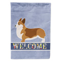 Corgi Welcome House Flag 28x40 Porch Sleeve Pole Decorative Outside Yard Banner Artwork Wall Hanging, Polyester