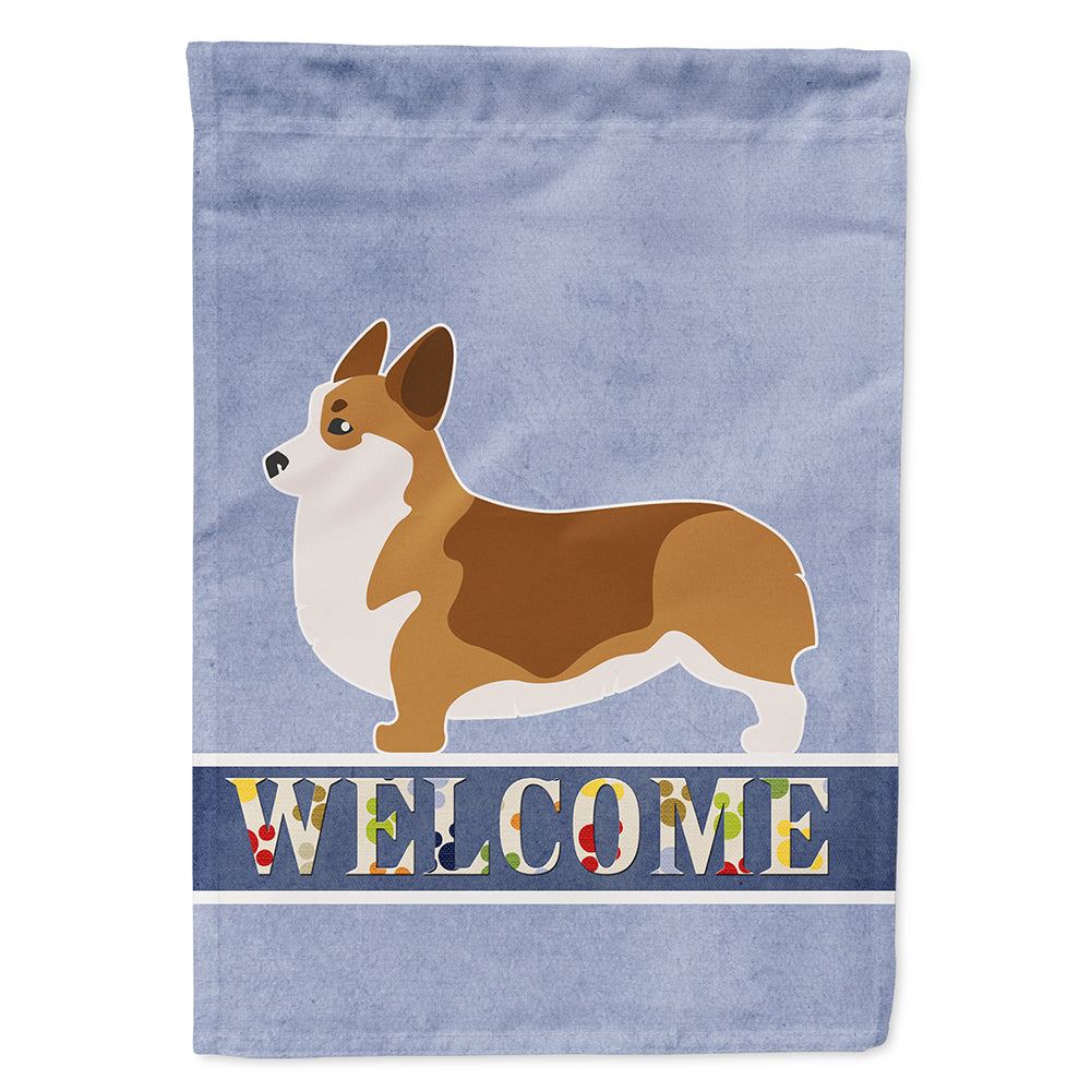 Corgi Welcome House Flag 28x40 Porch Sleeve Pole Decorative Outside Yard Banner Artwork Wall Hanging, Polyester