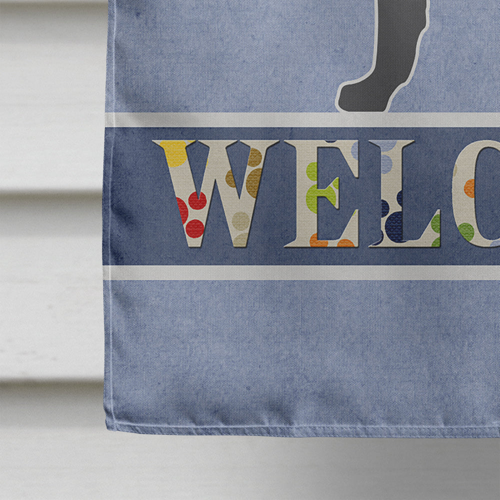 Croatian Sheepdog Welcome House Flag 28x40 Porch Sleeve Pole Decorative Outside Yard Banner Artwork Wall Hanging, Polyester