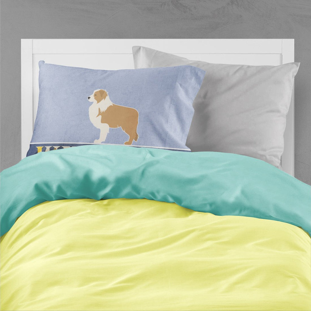 Red Border Collie Welcome Standard Pillowcase Lightweight Super Soft Easy Care Decorative Artwork Pillowcase, Standard