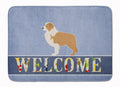 Red Border Collie Welcome Memory Foam Kitchen Mat Machine Washable Anti-Fatigue Cushion Comfort Bath or Kitchen Rug