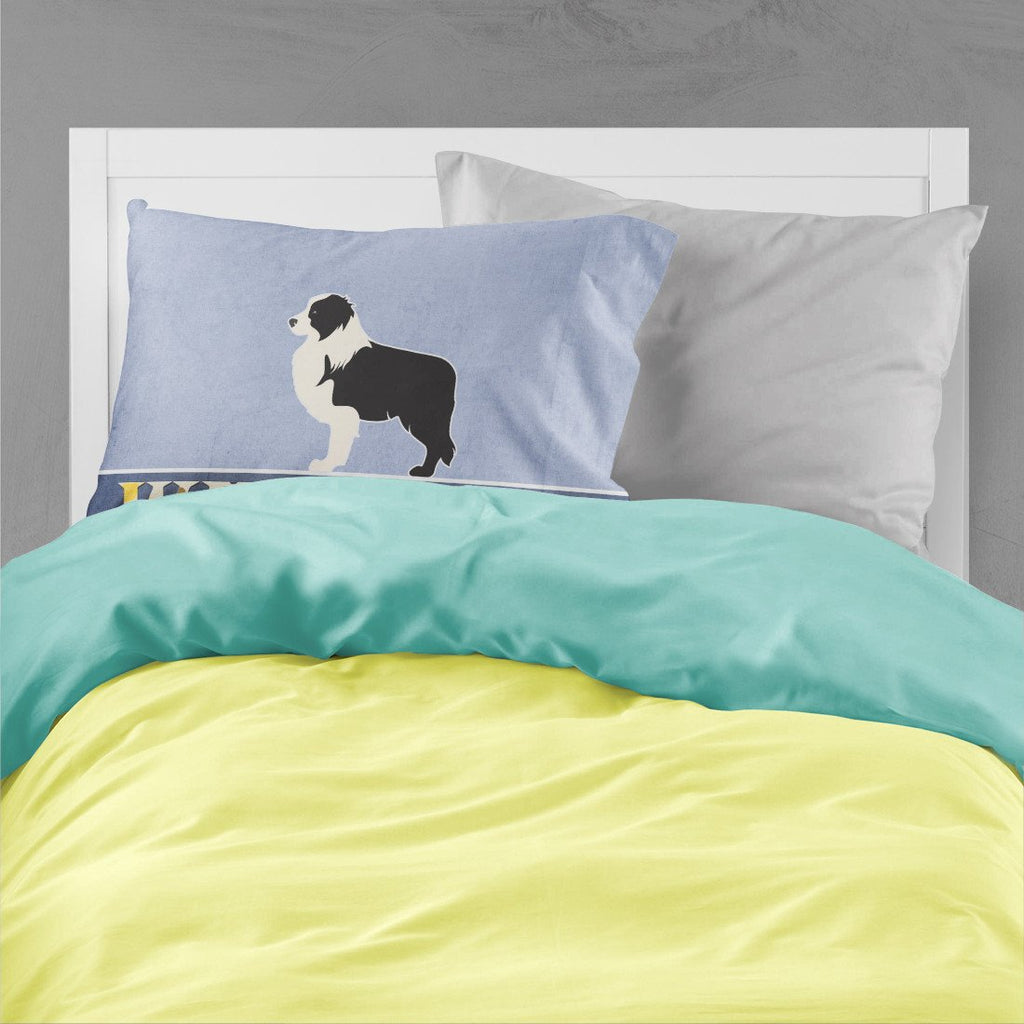 Black Border Collie Welcome Standard Pillowcase Lightweight Super Soft Easy Care Decorative Artwork Pillowcase, Standard