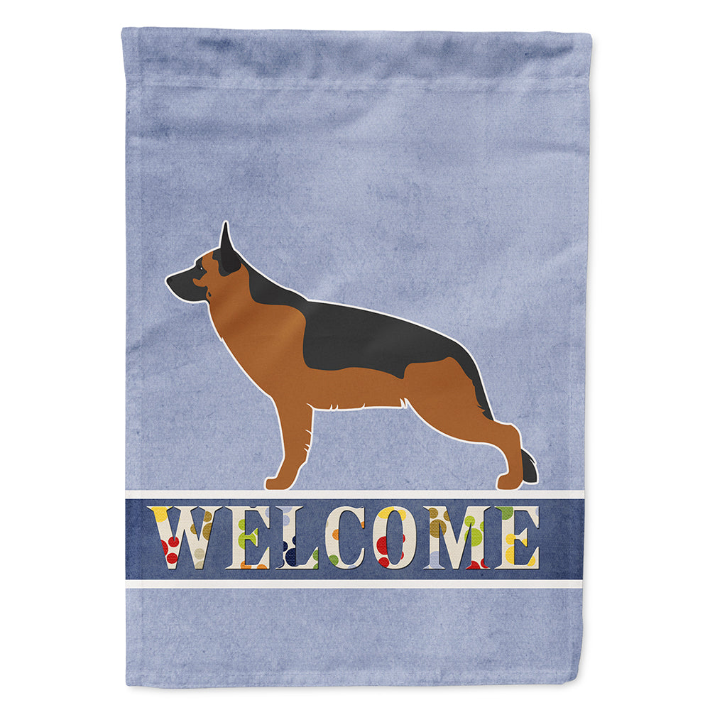 German Shepherd Welcome House Flag 28x40 Porch Sleeve Pole Decorative Outside Yard Banner Artwork Wall Hanging, Polyester