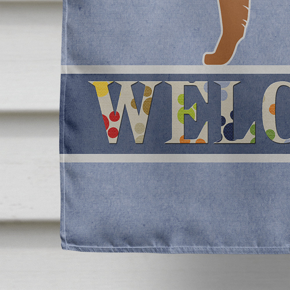 German Shepherd Welcome House Flag 28x40 Porch Sleeve Pole Decorative Outside Yard Banner Artwork Wall Hanging, Polyester