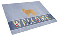 Caucasian Shepherd Dog Welcome Cutting Board Tempered Glass Kitchen Cutting Surface, Heat Resistant Chopping, Non-Slip Feet, Food Prep & Serving