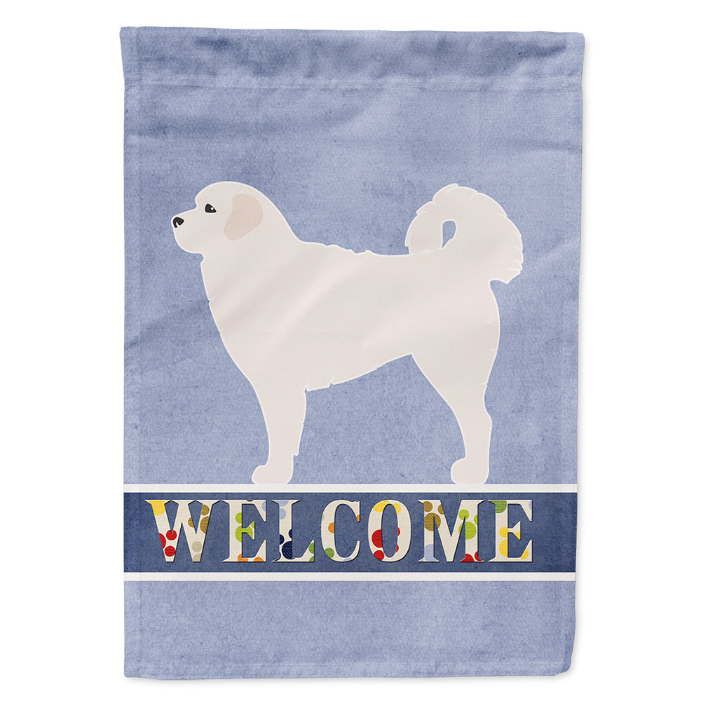 Polish Tatra Sheepdog Welcome House Flag 28x40 Porch Sleeve Pole Decorative Outside Yard Banner Artwork Wall Hanging, Polyester