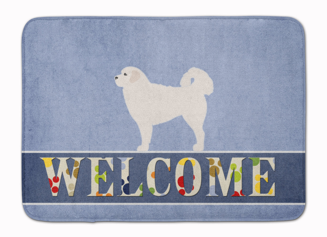 Polish Tatra Sheepdog Welcome Memory Foam Kitchen Mat Machine Washable Anti-Fatigue Cushion Comfort Bath or Kitchen Rug