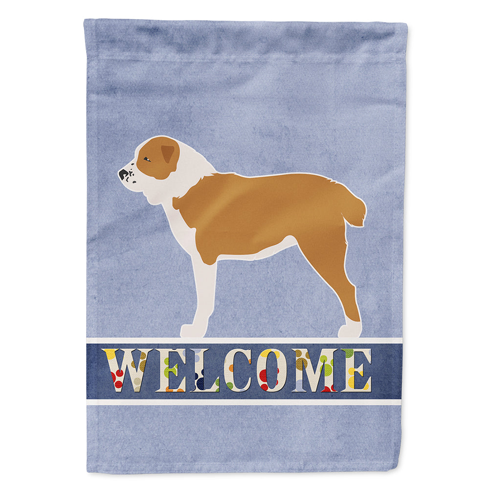 Central Asian Shepherd Dog Welcome House Flag 28x40 Porch Sleeve Pole Decorative Outside Yard Banner Artwork Wall Hanging, Polyester
