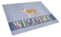 Central Asian Shepherd Dog Welcome Cutting Board Tempered Glass Kitchen Cutting Surface, Heat Resistant Chopping, Non-Slip Feet, Food Prep & Serving