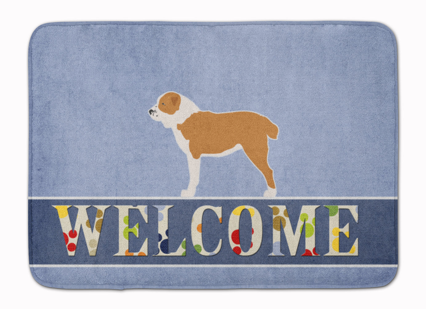 Central Asian Shepherd Dog Welcome Memory Foam Kitchen Mat Machine Washable Anti-Fatigue Cushion Comfort Bath or Kitchen Rug