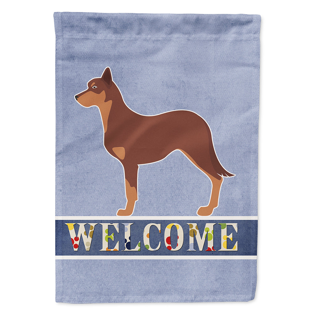 Australian Kelpie Dog Welcome House Flag 28x40 Porch Sleeve Pole Decorative Outside Yard Banner Artwork Wall Hanging, Polyester