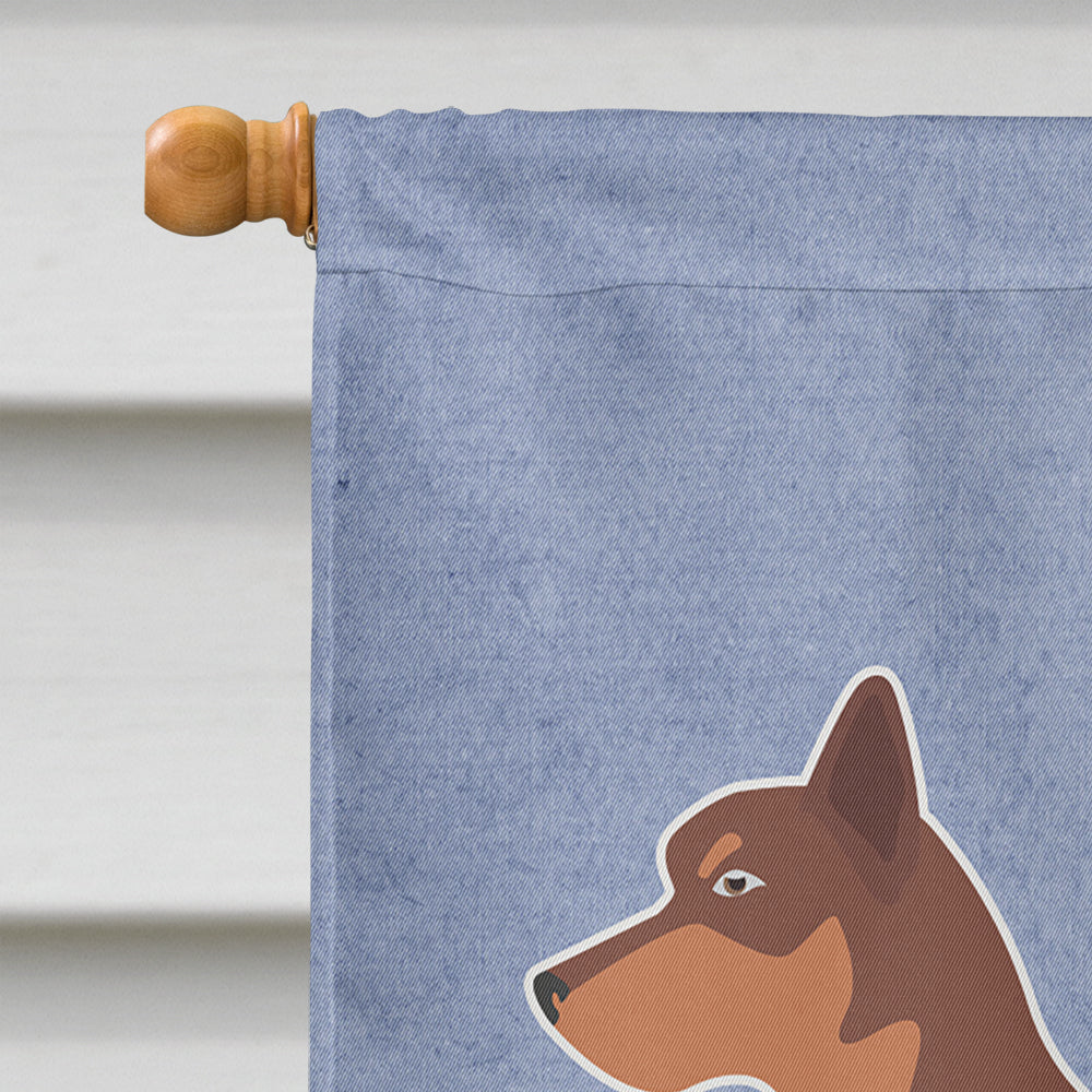 Australian Kelpie Dog Welcome House Flag 28x40 Porch Sleeve Pole Decorative Outside Yard Banner Artwork Wall Hanging, Polyester