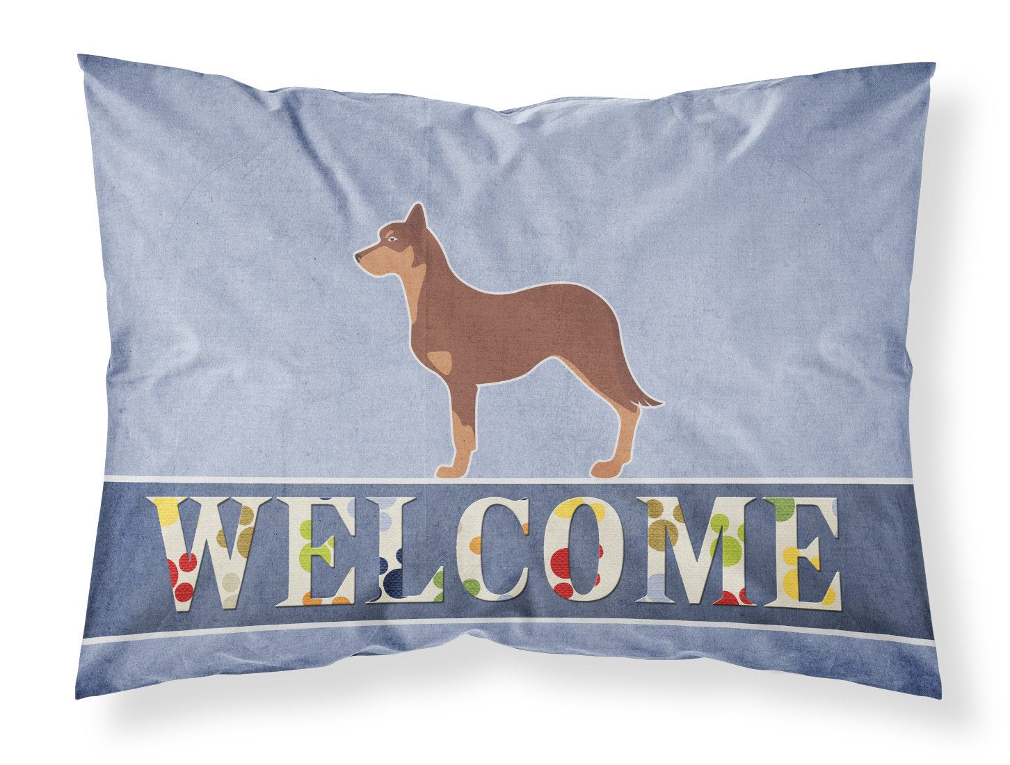 Australian Kelpie Dog Welcome Standard Pillowcase Lightweight Super Soft Easy Care Decorative Artwork Pillowcase, Standard