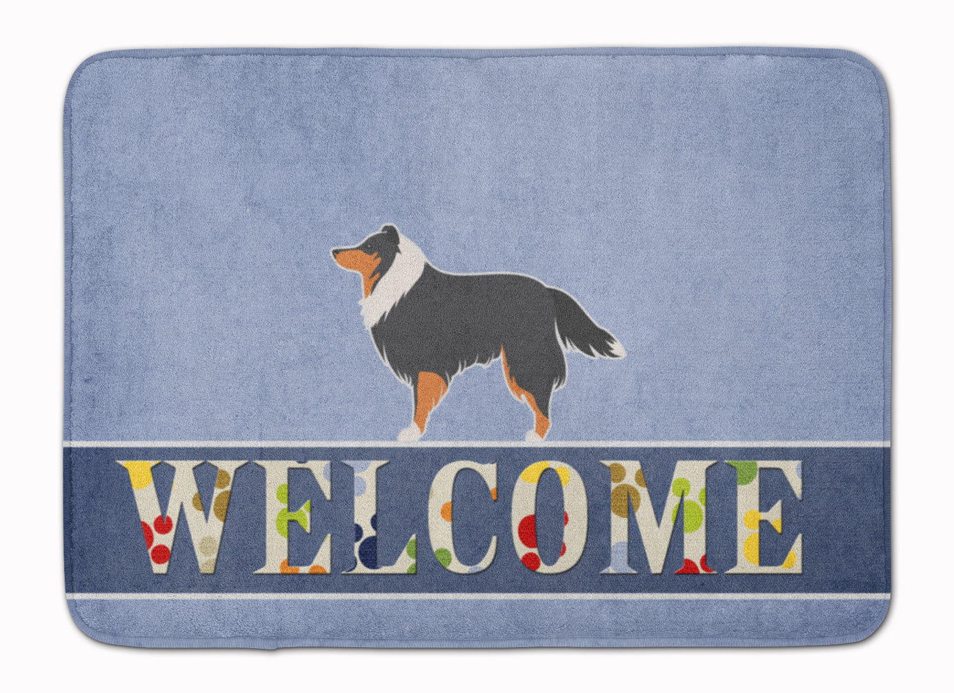 Sheltie/Shetland Sheepdog Welcome Memory Foam Kitchen Mat Machine Washable Anti-Fatigue Cushion Comfort Bath or Kitchen Rug