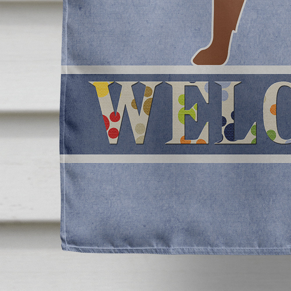 Portuguese Sheepdog Dog Welcome House Flag 28x40 Porch Sleeve Pole Decorative Outside Yard Banner Artwork Wall Hanging, Polyester