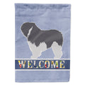 Polish Lowland Sheepdog Dog Welcome House Flag 28x40 Porch Sleeve Pole Decorative Outside Yard Banner Artwork Wall Hanging, Polyester