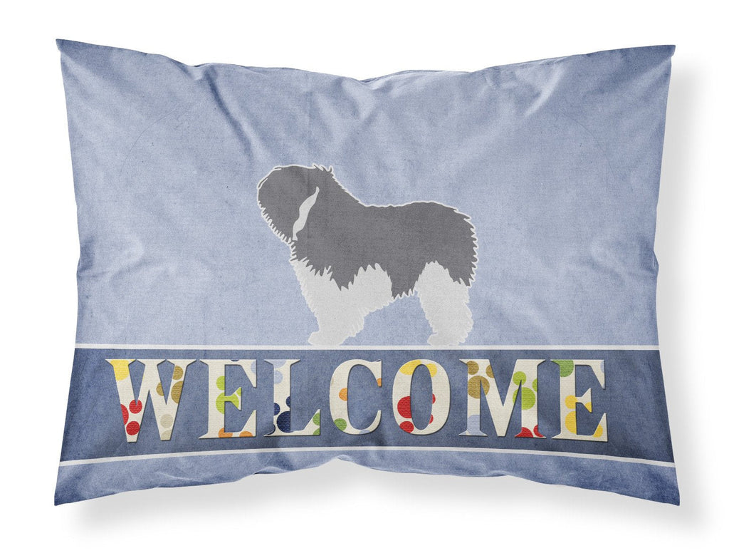 Polish Lowland Sheepdog Dog Welcome Standard Pillowcase Lightweight Super Soft Easy Care Decorative Artwork Pillowcase, Standard