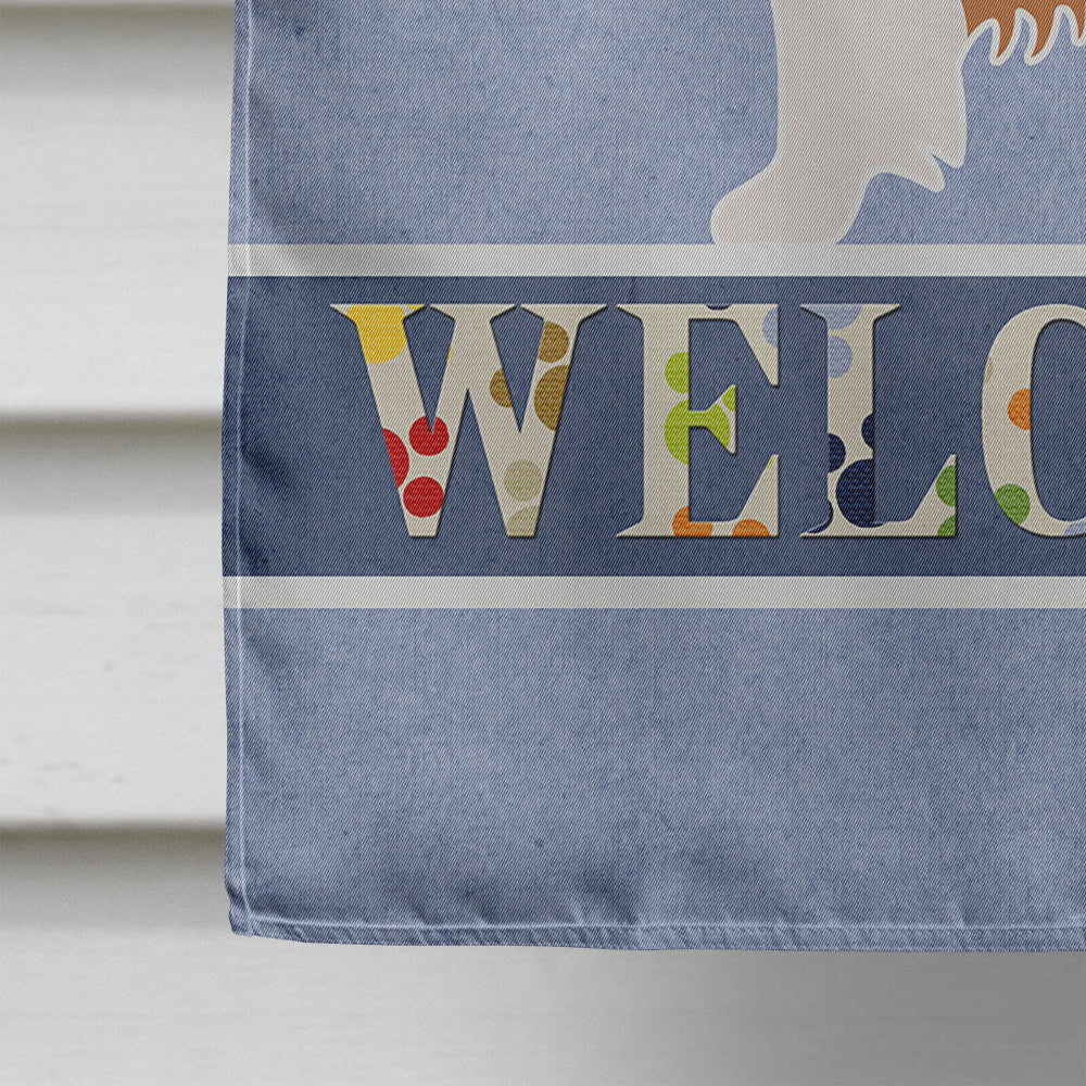 Australian Shepherd Dog Welcome House Flag 28x40 Porch Sleeve Pole Decorative Outside Yard Banner Artwork Wall Hanging, Polyester