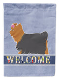 Yorkshire Terrier Yorkie Welcome House Flag 28x40 Porch Sleeve Pole Decorative Outside Yard Banner Artwork Wall Hanging, Polyester