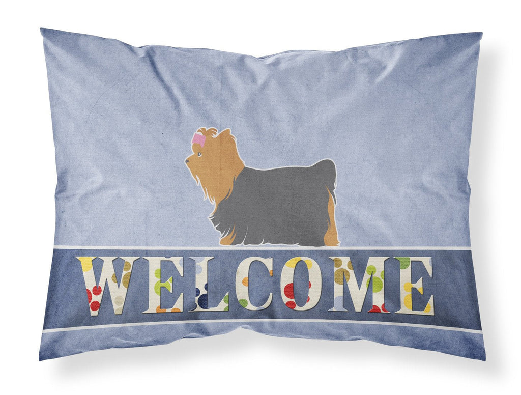 Yorkshire Terrier Yorkie Welcome Standard Pillowcase Lightweight Super Soft Easy Care Decorative Artwork Pillowcase, Standard