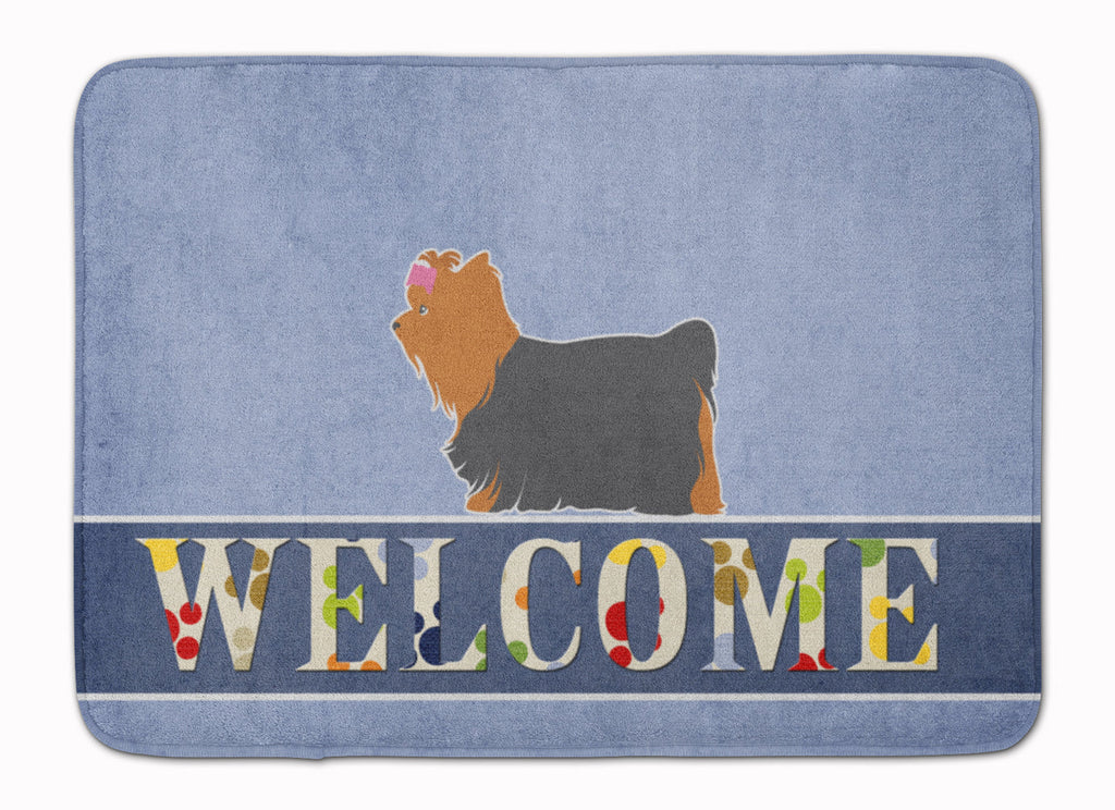 Yorkshire Terrier Yorkie Welcome Memory Foam Kitchen Mat Machine Washable Anti-Fatigue Cushion Comfort Bath or Kitchen Rug