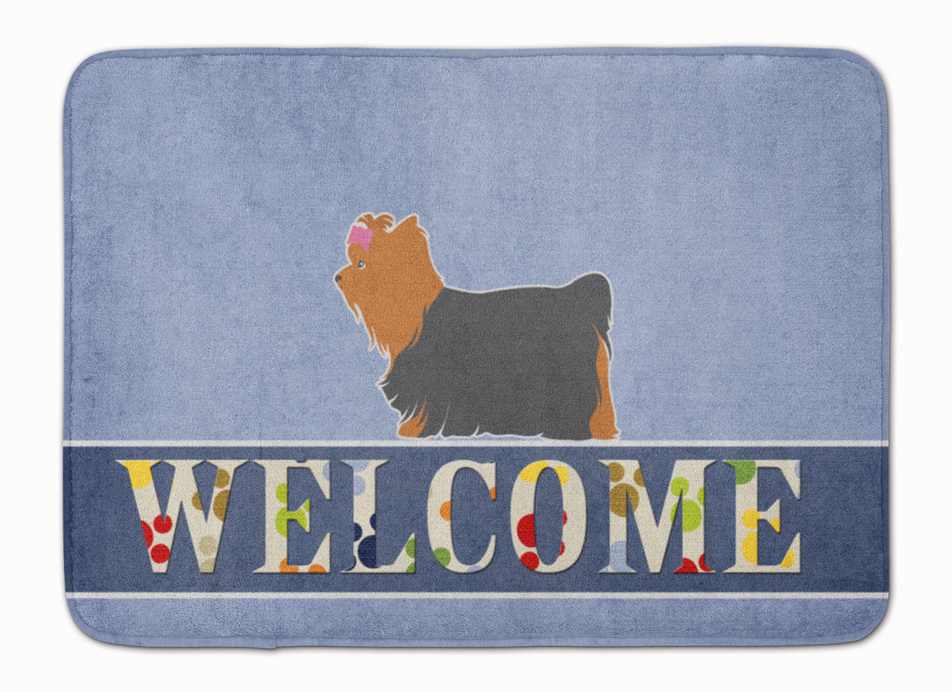 Yorkshire Terrier Yorkie Welcome Memory Foam Kitchen Mat Machine Washable Anti-Fatigue Cushion Comfort Bath or Kitchen Rug