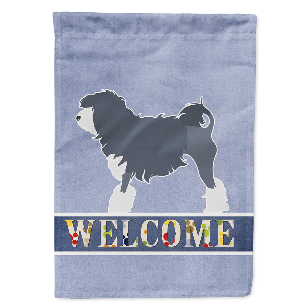 Lowchen Welcome House Flag 28x40 Porch Sleeve Pole Decorative Outside Yard Banner Artwork Wall Hanging, Polyester