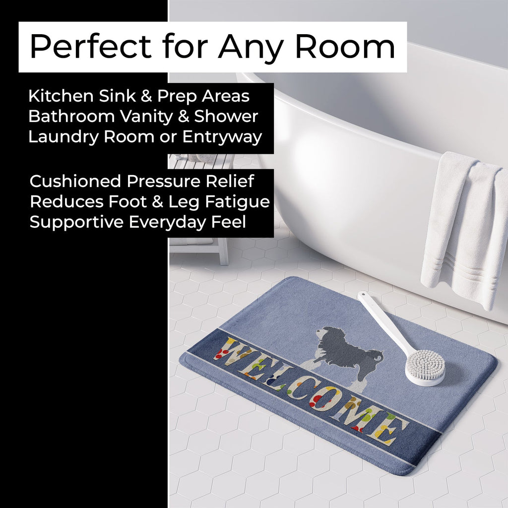 Lowchen Welcome Memory Foam Kitchen Mat Machine Washable Anti-Fatigue Cushion Comfort Bath or Kitchen Rug