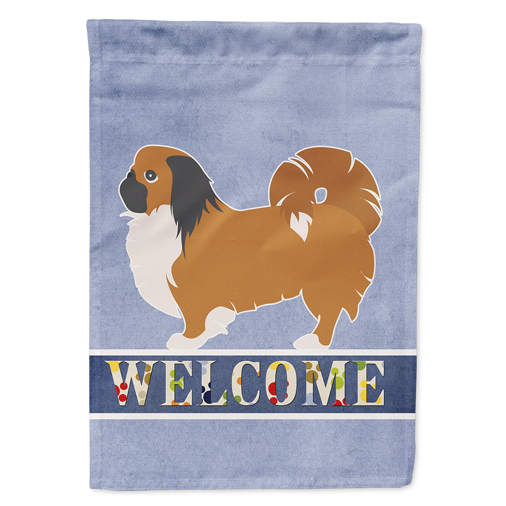 Pekingese Welcome House Flag 28x40 Porch Sleeve Pole Decorative Outside Yard Banner Artwork Wall Hanging, Polyester