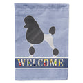 Poodle Welcome House Flag 28x40 Porch Sleeve Pole Decorative Outside Yard Banner Artwork Wall Hanging, Polyester