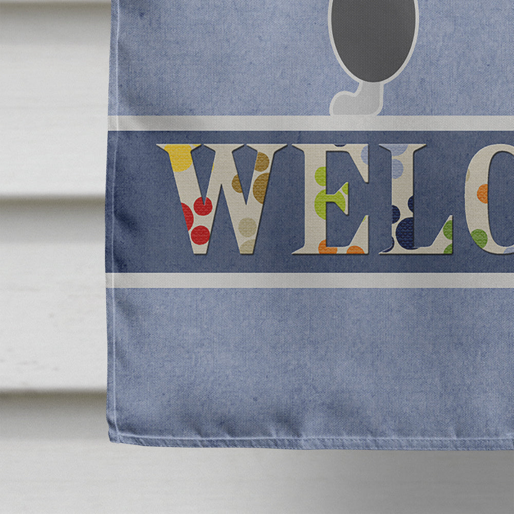 Poodle Welcome House Flag 28x40 Porch Sleeve Pole Decorative Outside Yard Banner Artwork Wall Hanging, Polyester