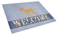 Brussels Griffon Welcome Cutting Board Tempered Glass Kitchen Cutting Surface, Heat Resistant Chopping, Non-Slip Feet, Food Prep & Serving