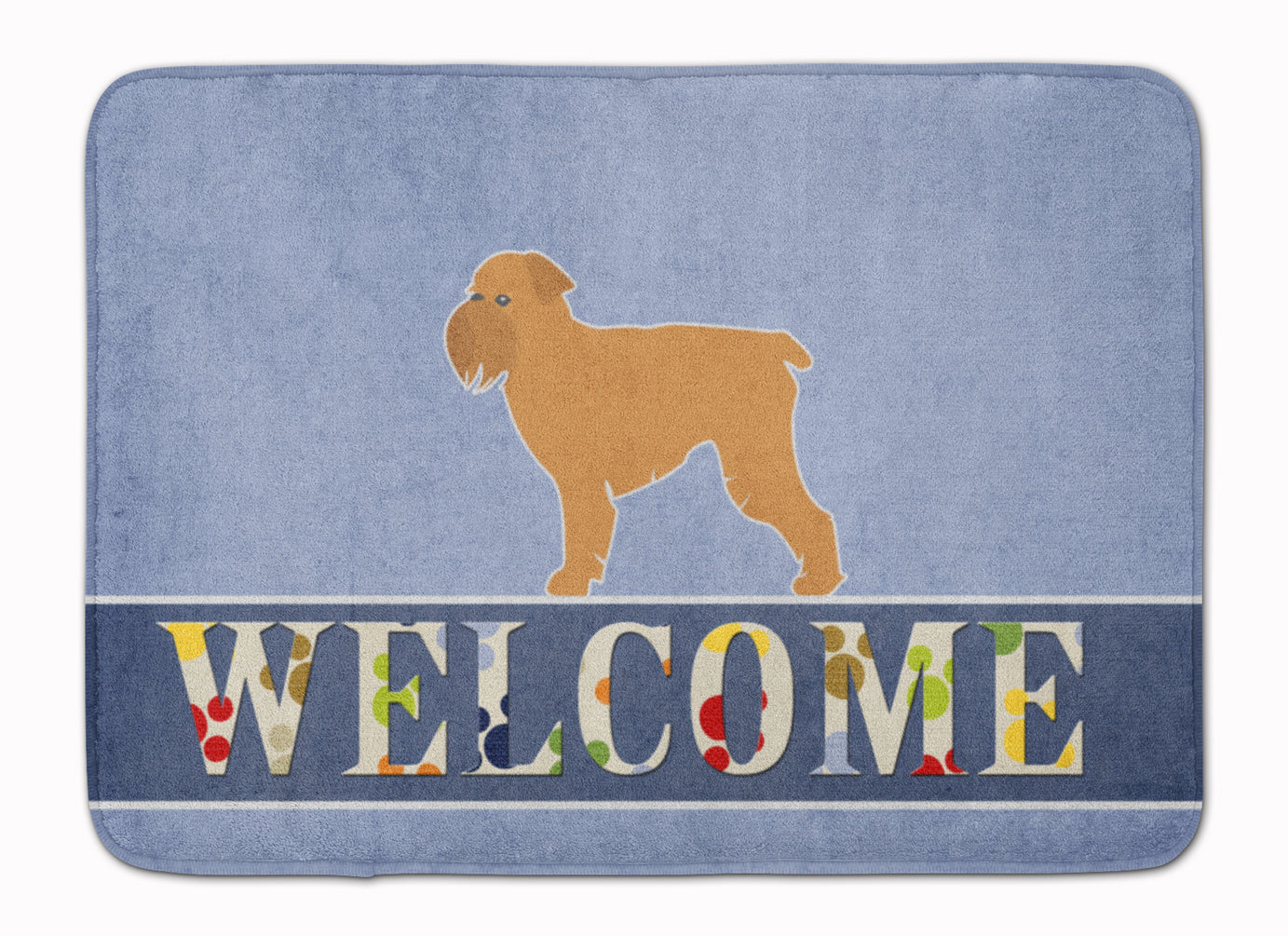 Brussels Griffon Welcome Memory Foam Kitchen Mat Machine Washable Anti-Fatigue Cushion Comfort Bath or Kitchen Rug