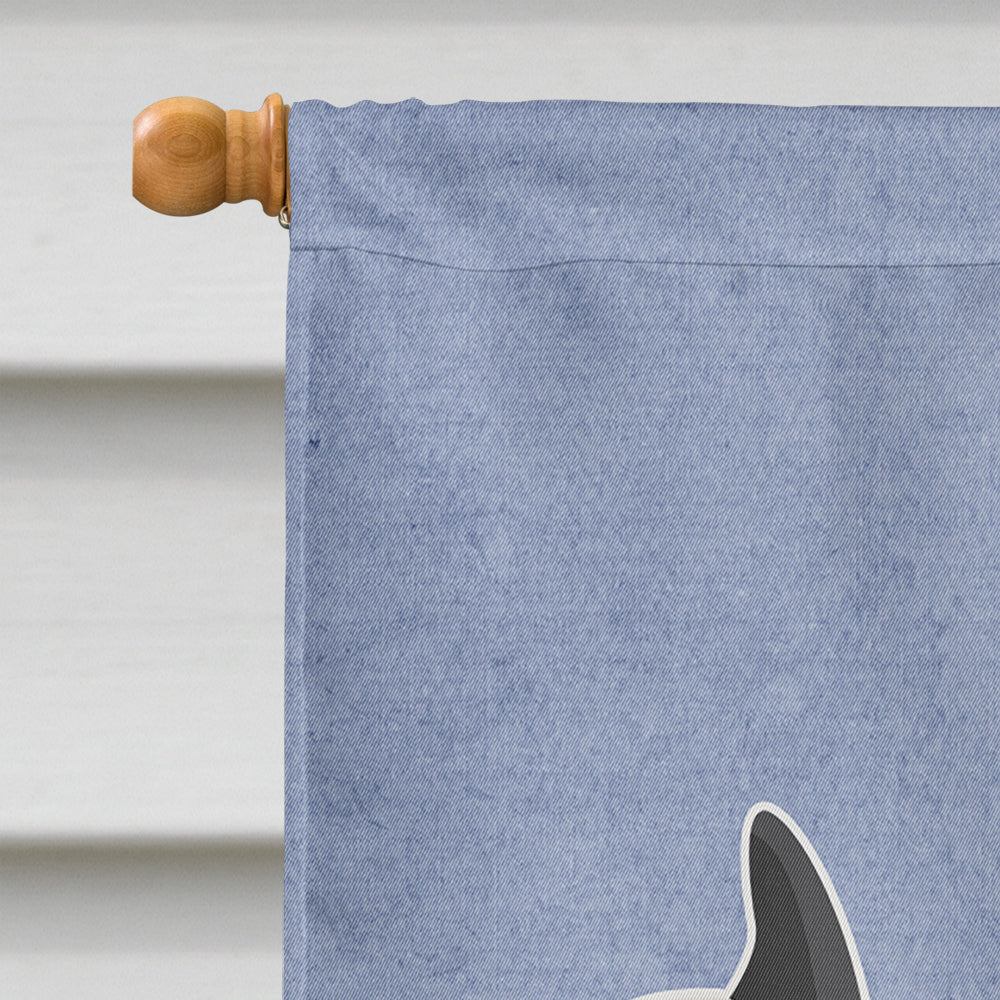 French Bulldog Welcome House Flag 28x40 Porch Sleeve Pole Decorative Outside Yard Banner Artwork Wall Hanging, Polyester