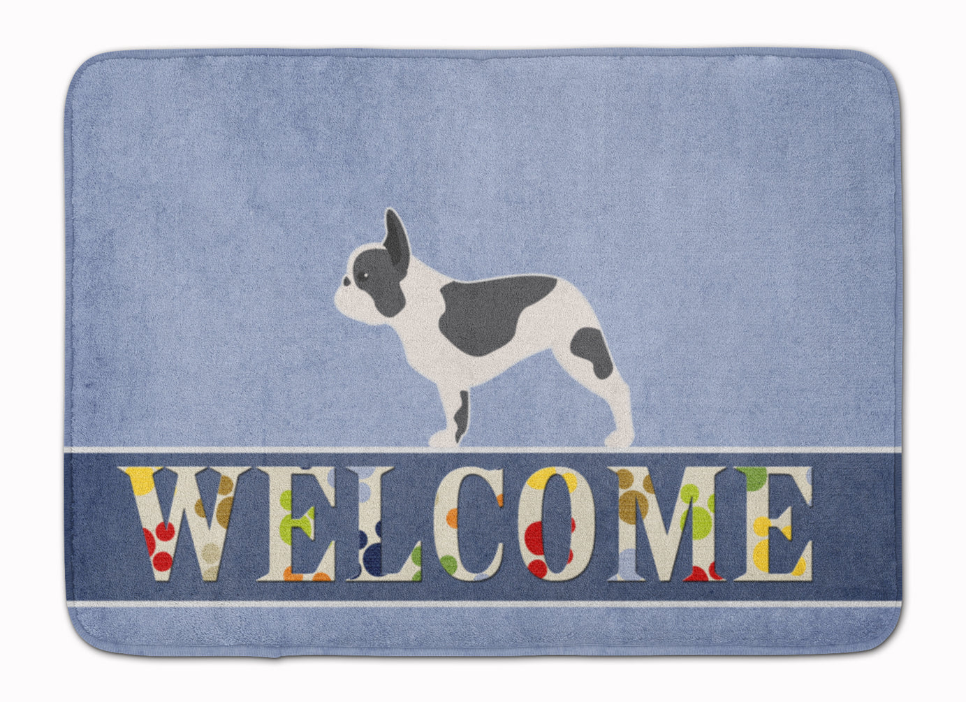 French Bulldog Welcome Memory Foam Kitchen Mat Machine Washable Anti-Fatigue Cushion Comfort Bath or Kitchen Rug
