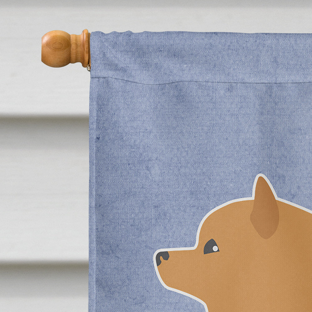 Pomeranian Welcome House Flag 28x40 Porch Sleeve Pole Decorative Outside Yard Banner Artwork Wall Hanging, Polyester