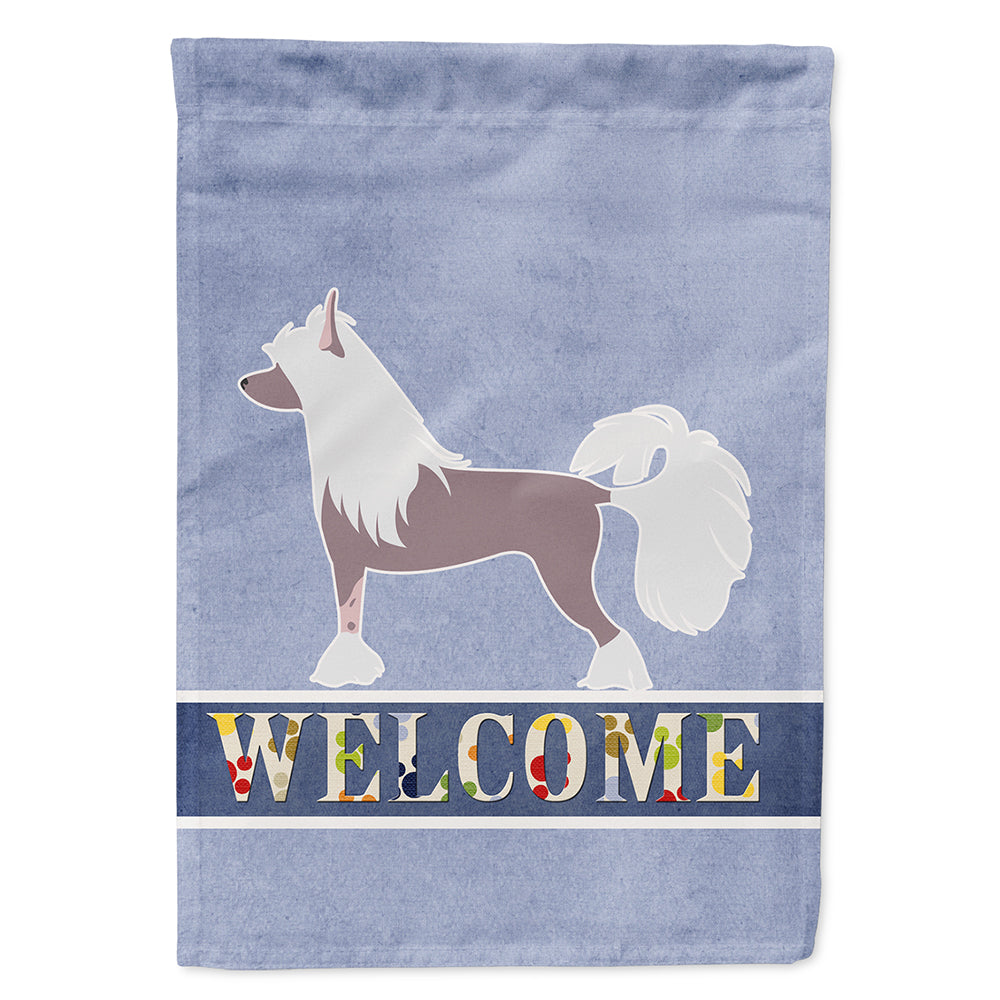 Chinese Crested Welcome House Flag 28x40 Porch Sleeve Pole Decorative Outside Yard Banner Artwork Wall Hanging, Polyester