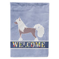 Chinese Crested Welcome House Flag 28x40 Porch Sleeve Pole Decorative Outside Yard Banner Artwork Wall Hanging, Polyester