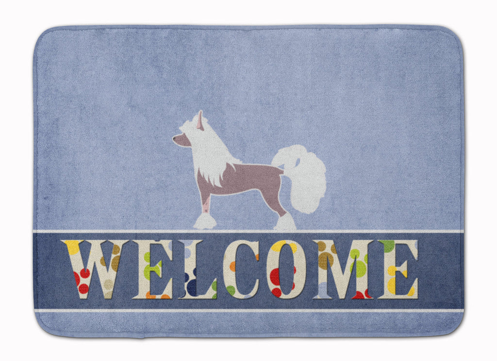 Chinese Crested Welcome Memory Foam Kitchen Mat Machine Washable Anti-Fatigue Cushion Comfort Bath or Kitchen Rug