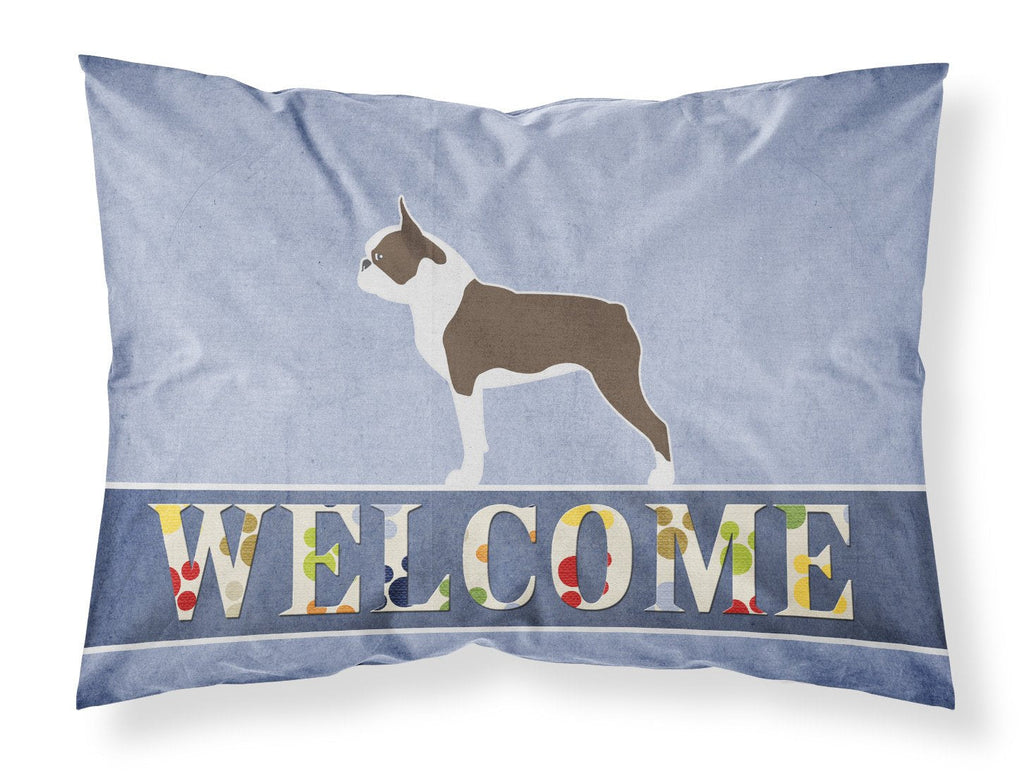 Boston Terrier Welcome Standard Pillowcase Lightweight Super Soft Easy Care Decorative Artwork Pillowcase, Standard