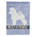 Bichon Frise Welcome House Flag 28x40 Porch Sleeve Pole Decorative Outside Yard Banner Artwork Wall Hanging, Polyester