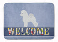 Bichon Frise Welcome Memory Foam Kitchen Mat Machine Washable Anti-Fatigue Cushion Comfort Bath or Kitchen Rug