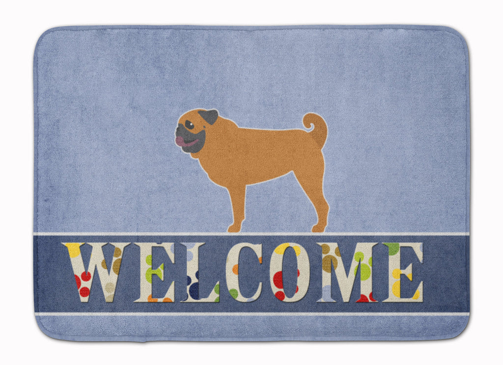 Pug Welcome Memory Foam Kitchen Mat Machine Washable Anti-Fatigue Cushion Comfort Bath or Kitchen Rug