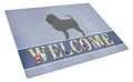 Affenpinscher Welcome Cutting Board Tempered Glass Kitchen Cutting Surface, Heat Resistant Chopping, Non-Slip Feet, Food Prep & Serving